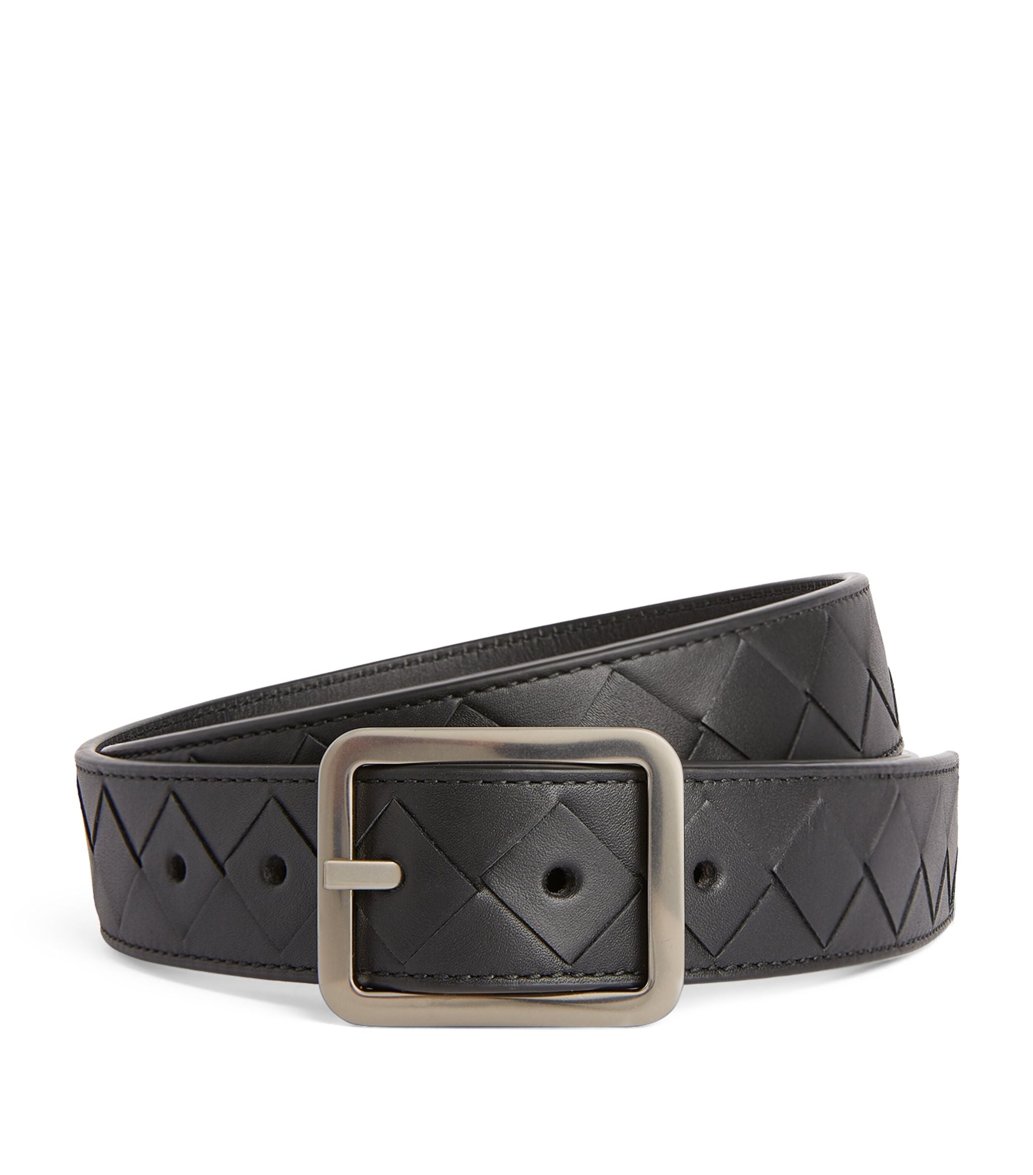 Leather Intrecciato Belt GOODS Harrods   