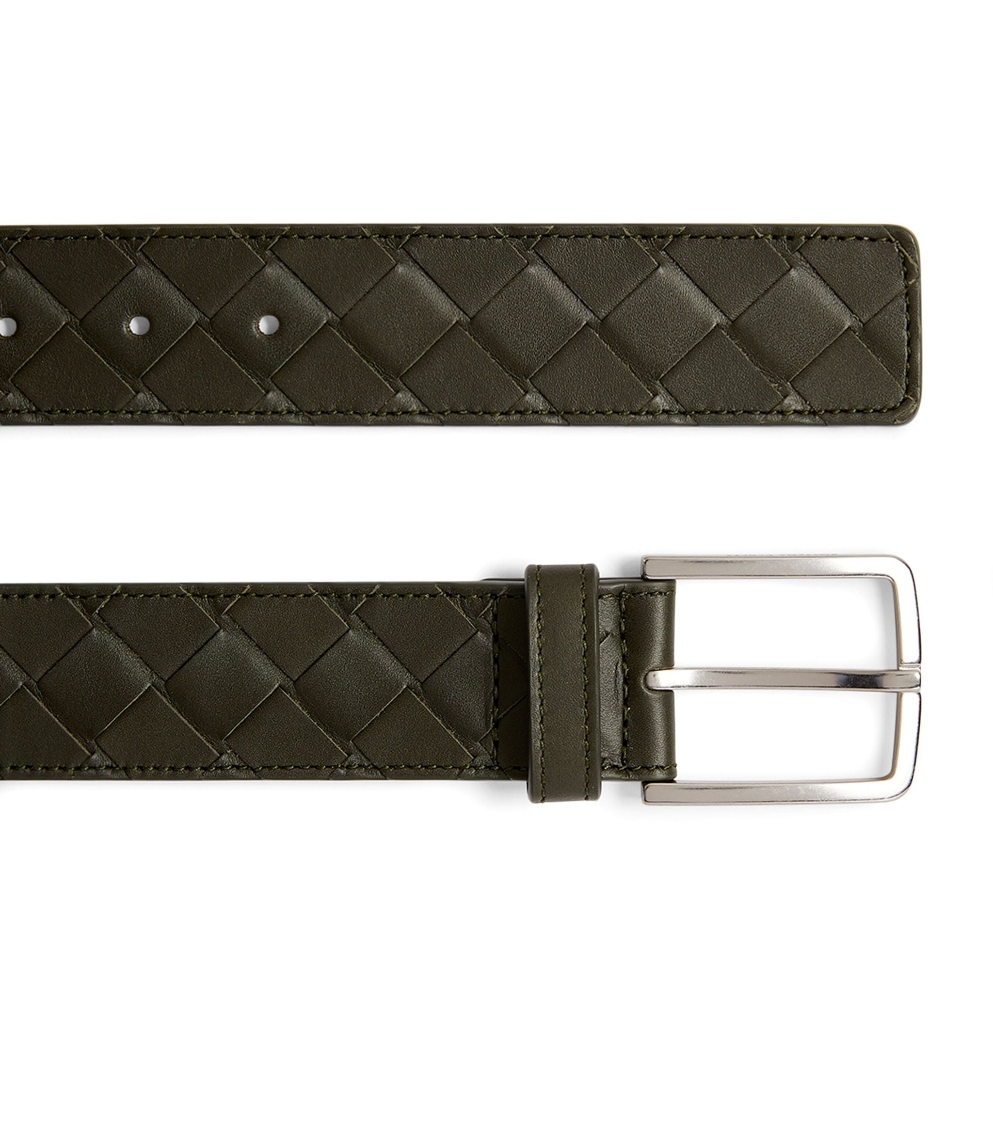 Leather Intrecciato Belt GOODS Harrods   