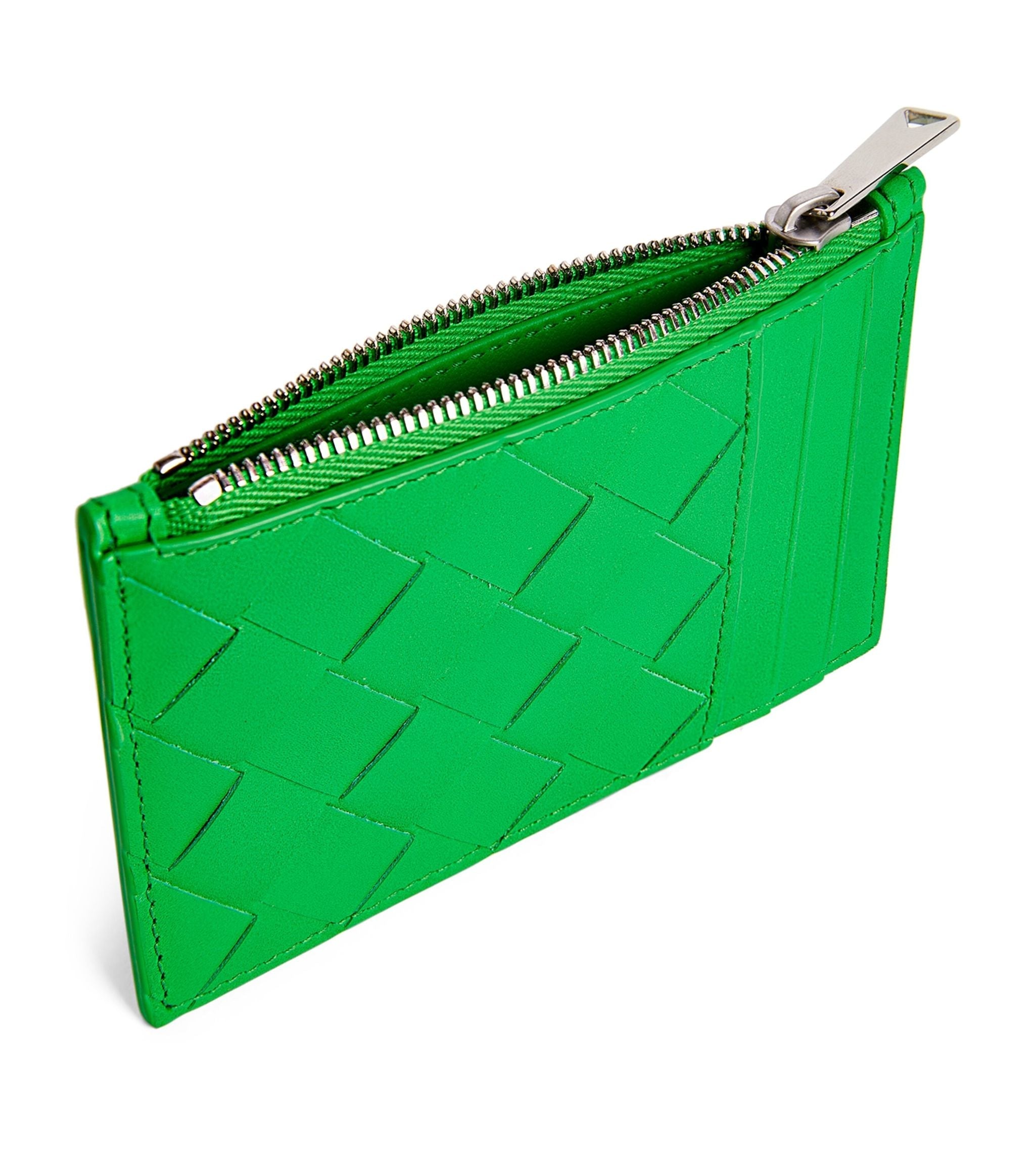 Leather Intrecciato Zipped Card Holder Miscellaneous Harrods   