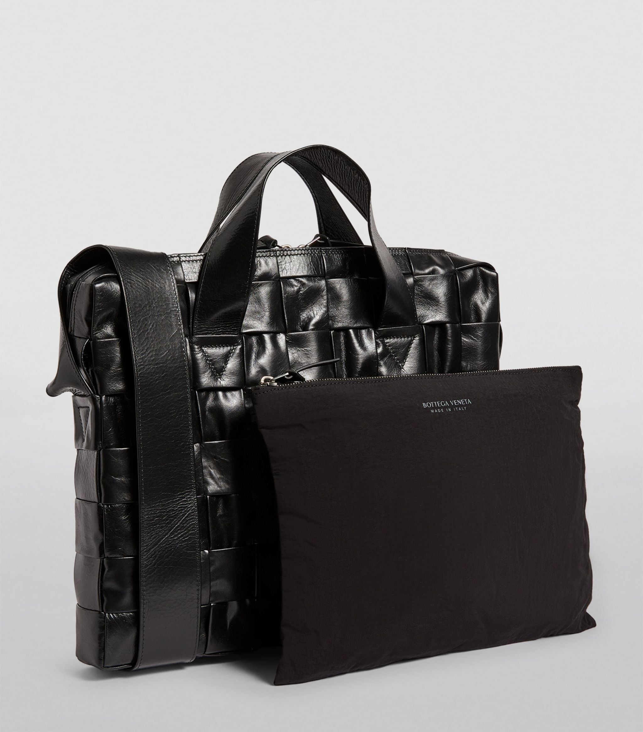 Leather Intreccio Cassette Briefcase GOODS Harrods   