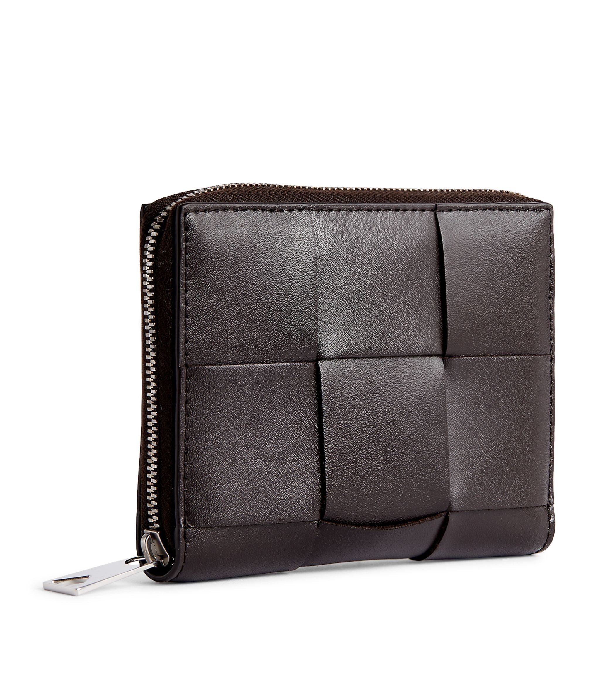 Mini Leather Intreccio Zipped Wallet GOODS Harrods   