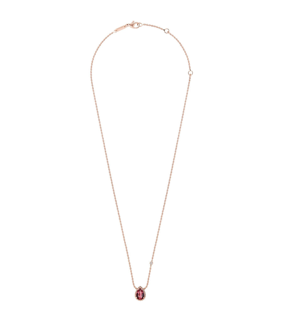 Extra Small Rose Gold, Diamond and Garnet Serpent Bohème Motif Necklace