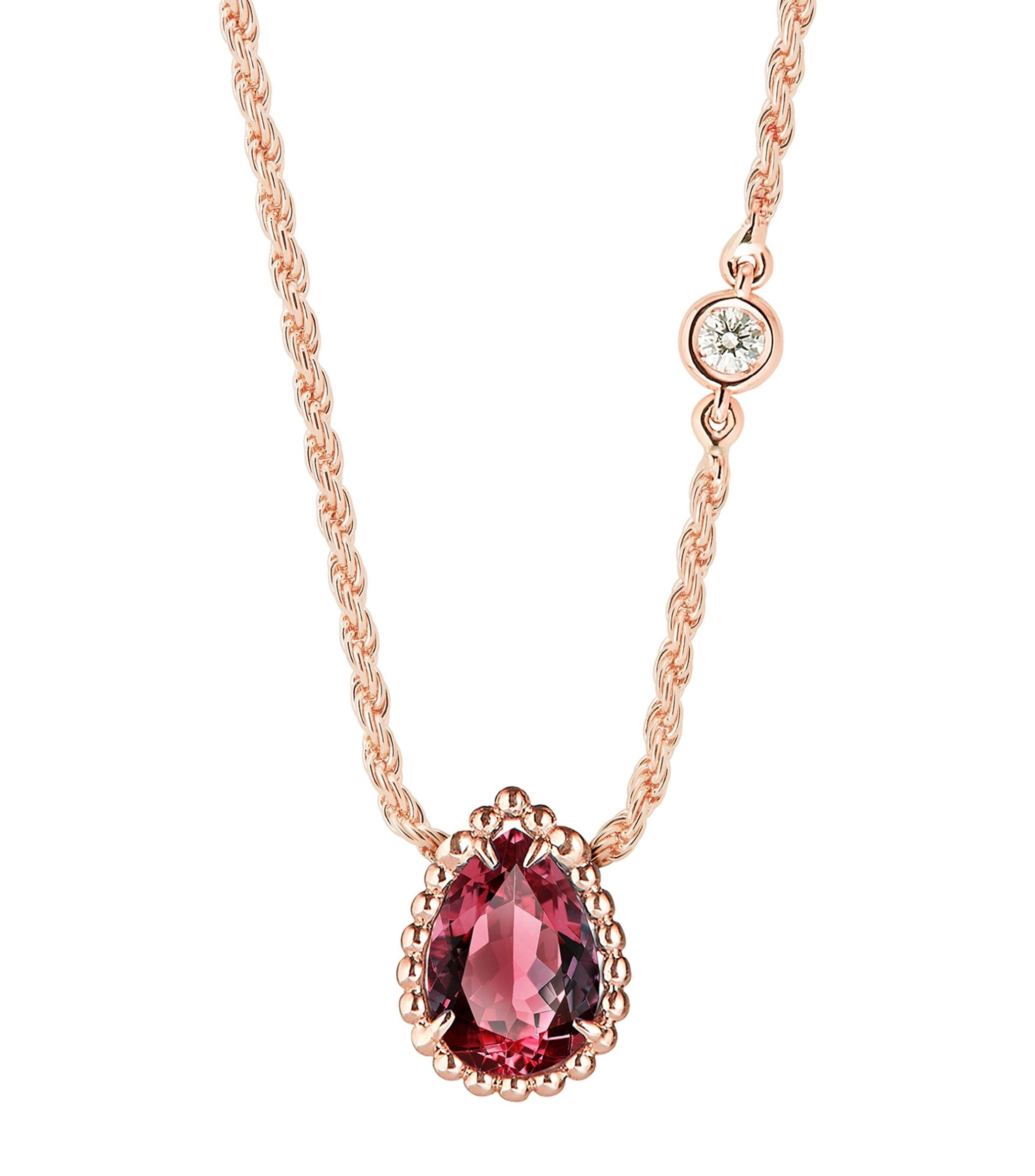 Extra Small Rose Gold, Diamond and Garnet Serpent Bohème Motif Necklace Miscellaneous Harrods   