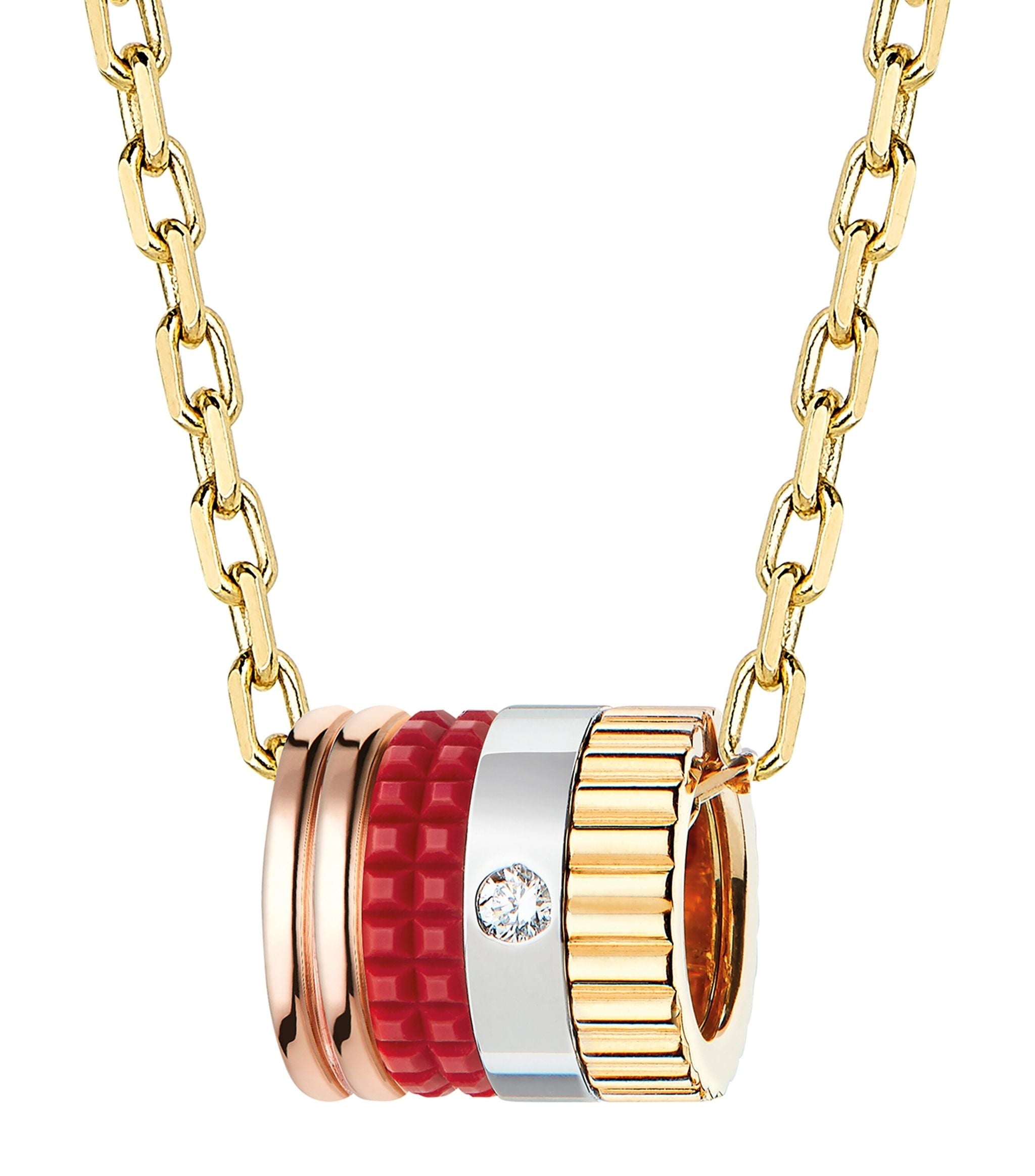 Mini Yellow Gold Quatre Red Necklace GOODS Harrods   