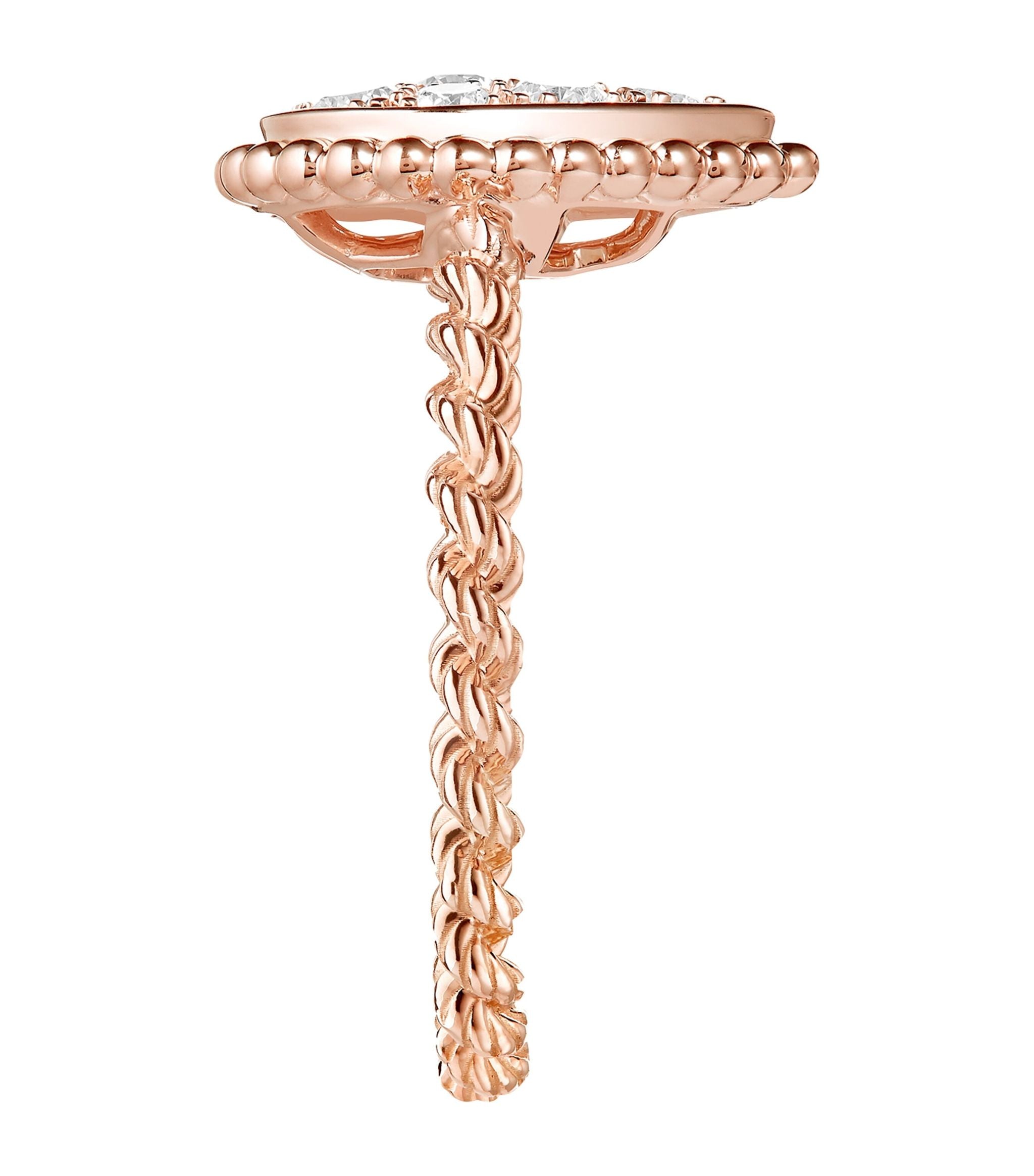 Small Rose Gold and Diamond Serpent Bohème Motif Ring GOODS Harrods   