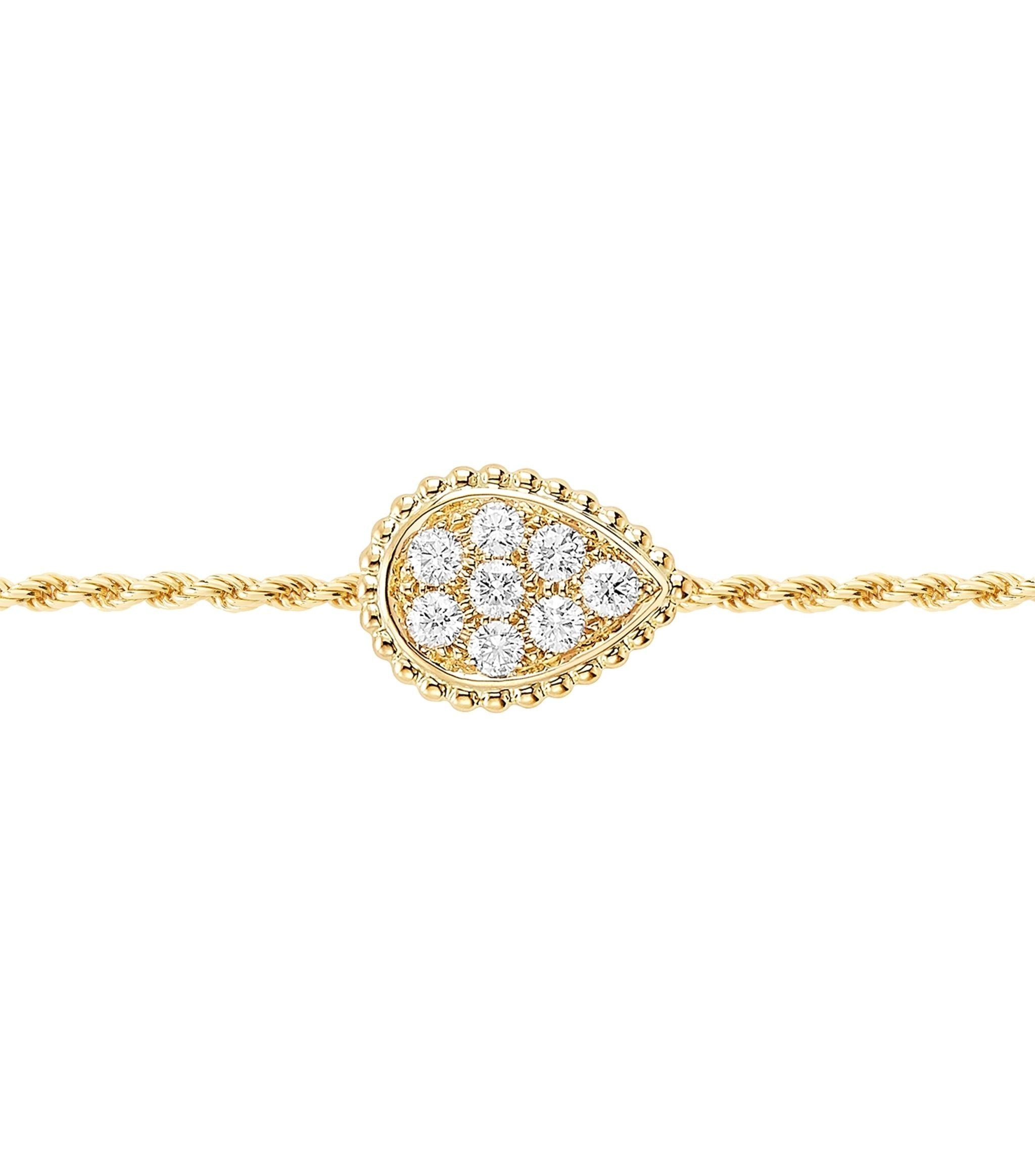 Small Yellow Gold and Diamond Serpent Bohème Motif Bracelet GOODS Harrods   