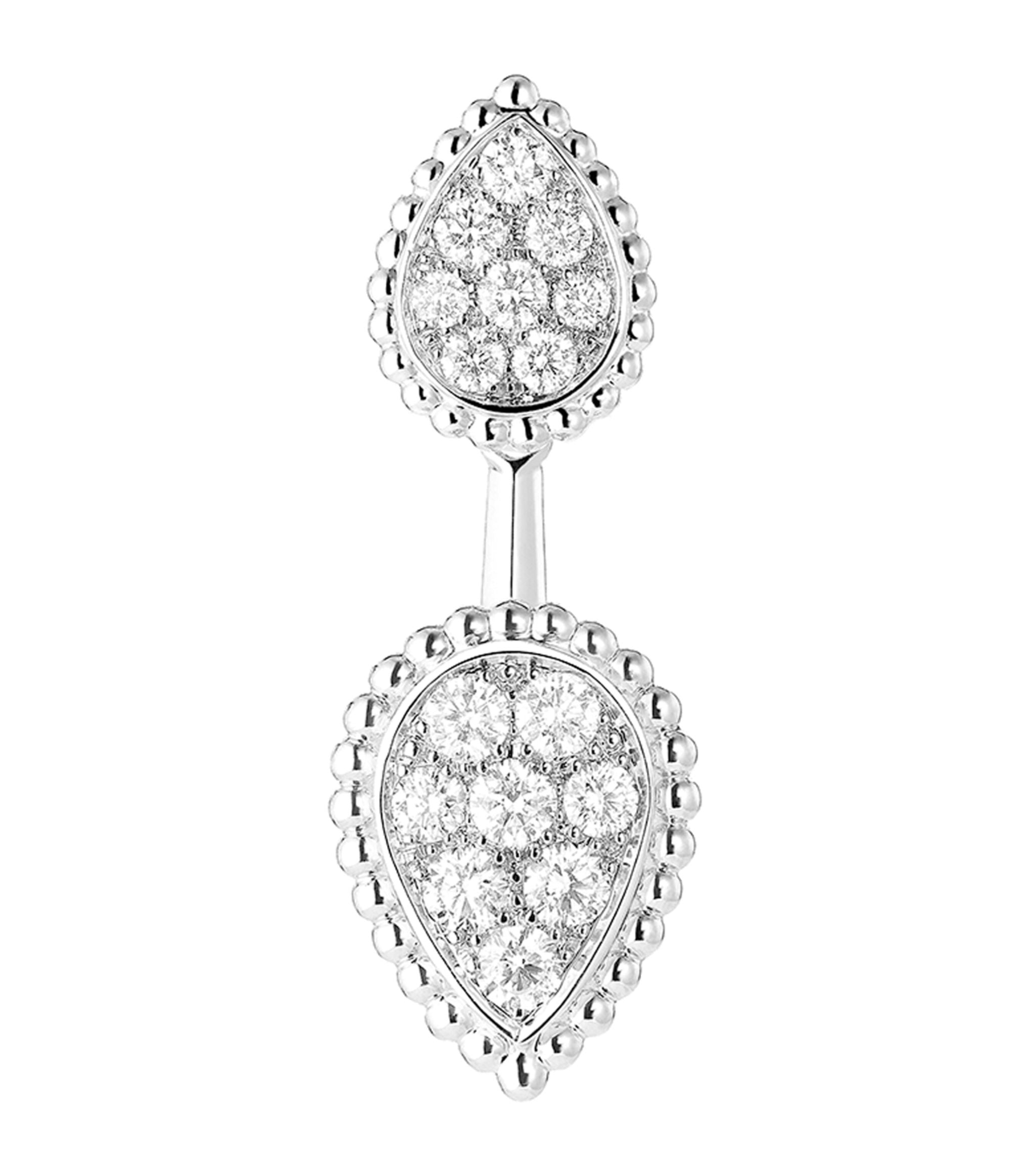 White Gold and Diamond Serpent Bohème Single Earring GOODS Harrods   