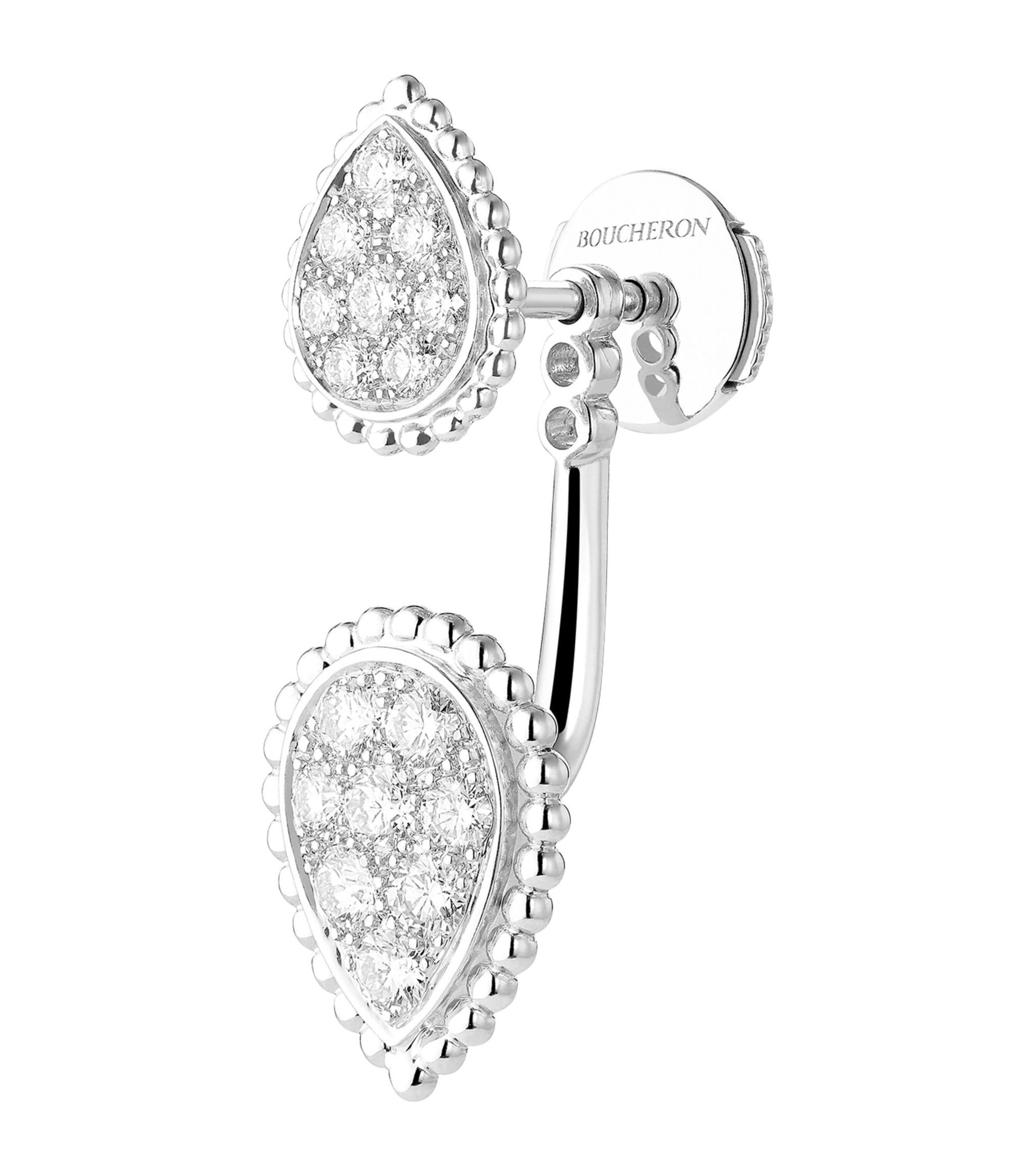 White Gold and Diamond Serpent Bohème Single Earring GOODS Harrods   