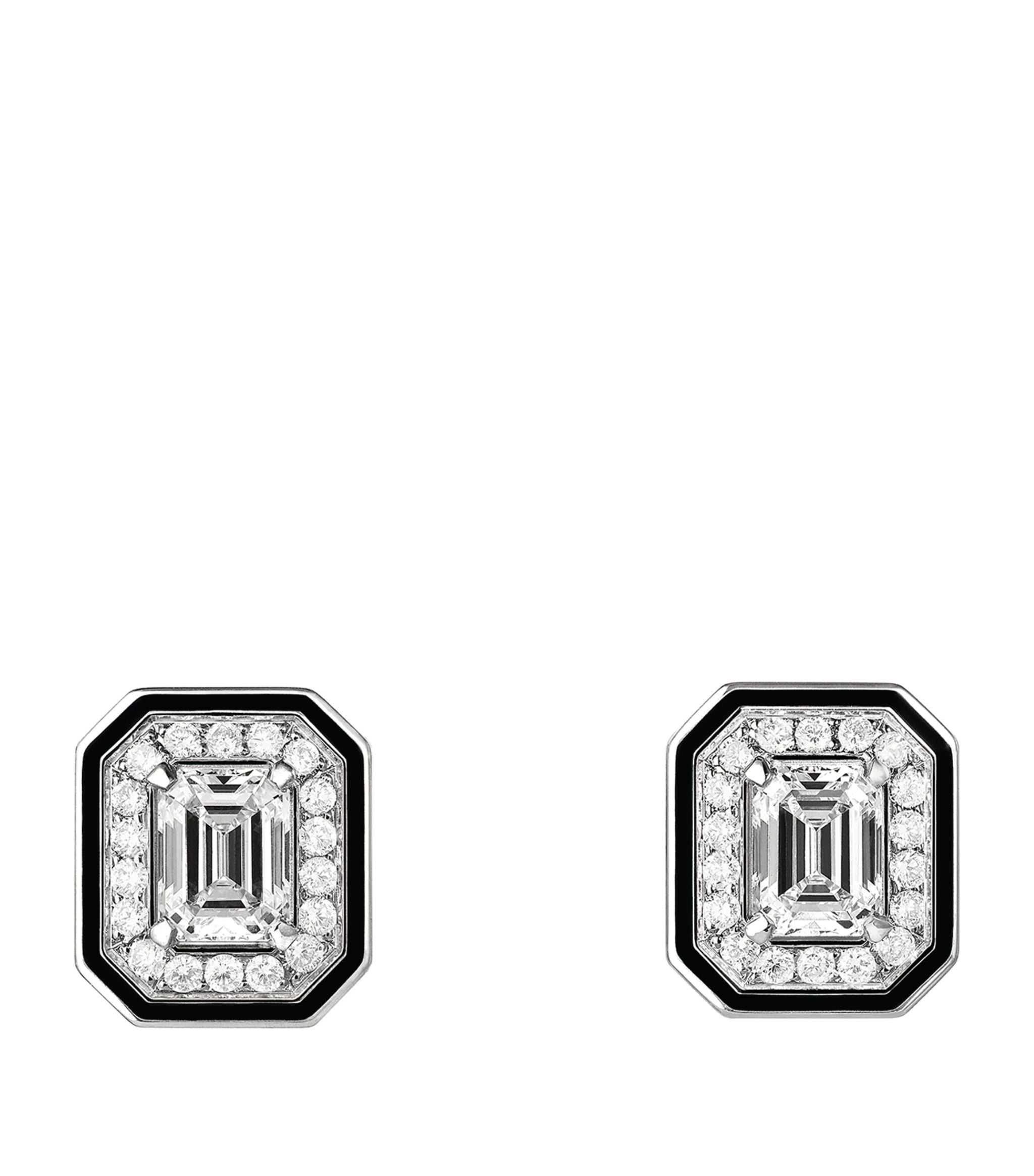 White Gold and Diamond Vendôme Liseré Earrings GOODS Harrods   