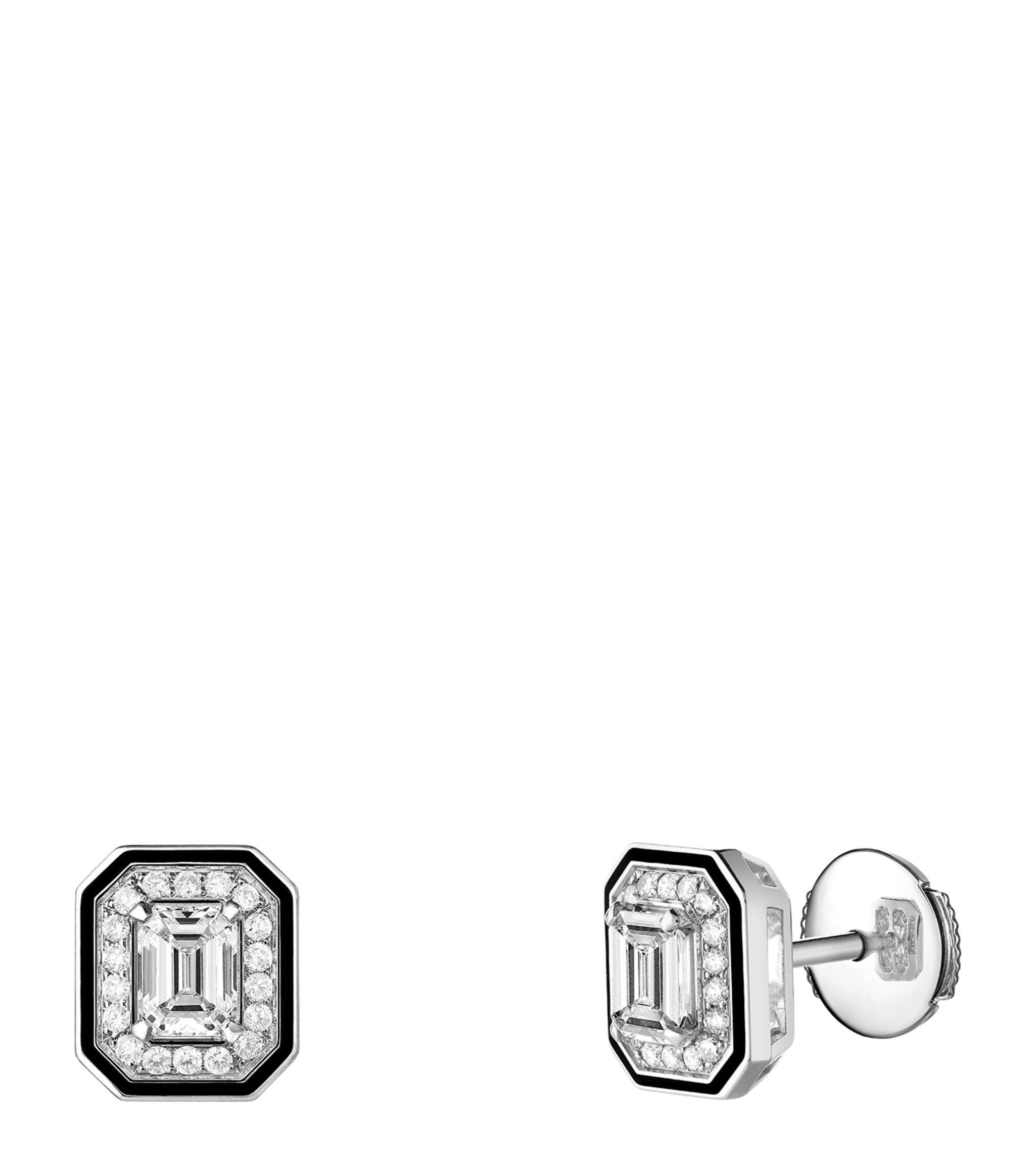 White Gold and Diamond Vendôme Liseré Earrings GOODS Harrods   