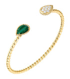 Yellow Gold, Malachite and Diamond Two Motifs Serpent Bohème Bracelet GOODS Harrods   