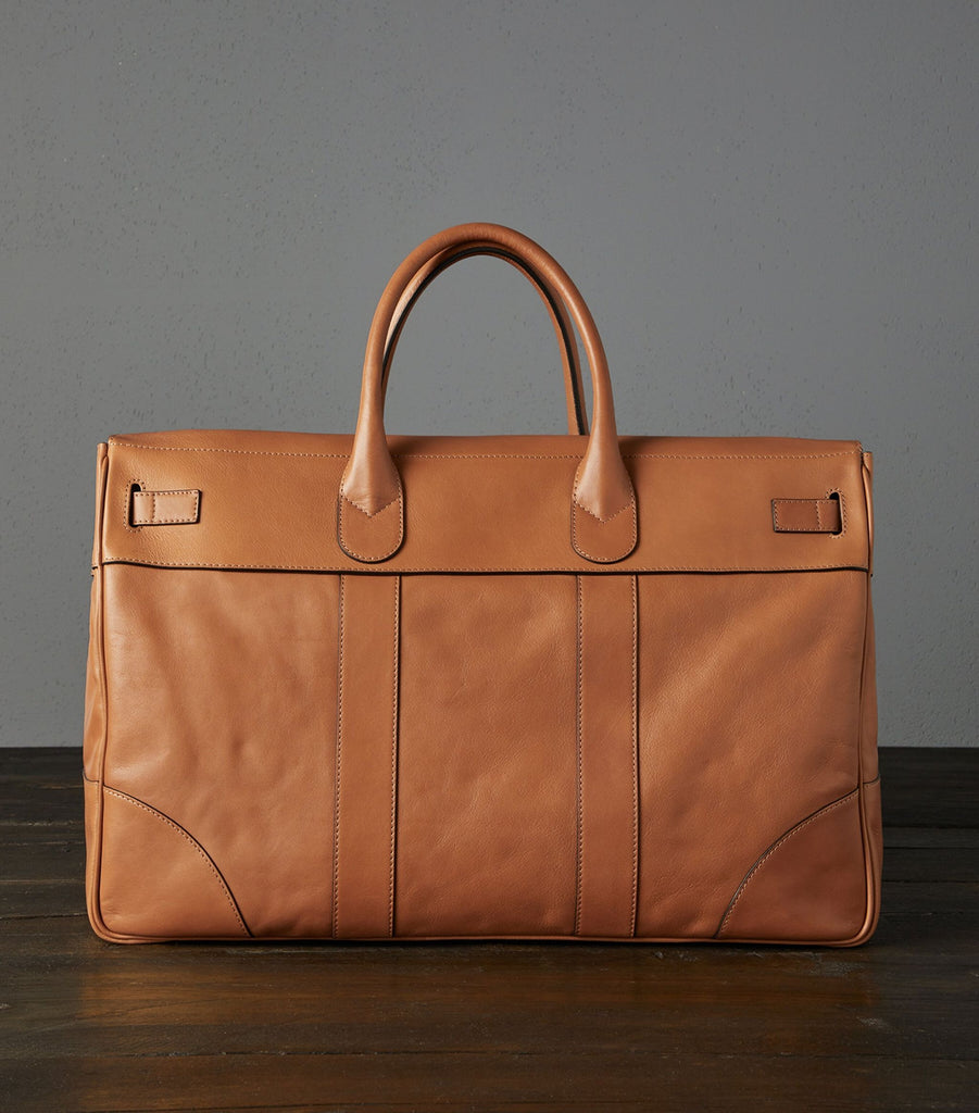 Leather Embossed-Logo Holdall