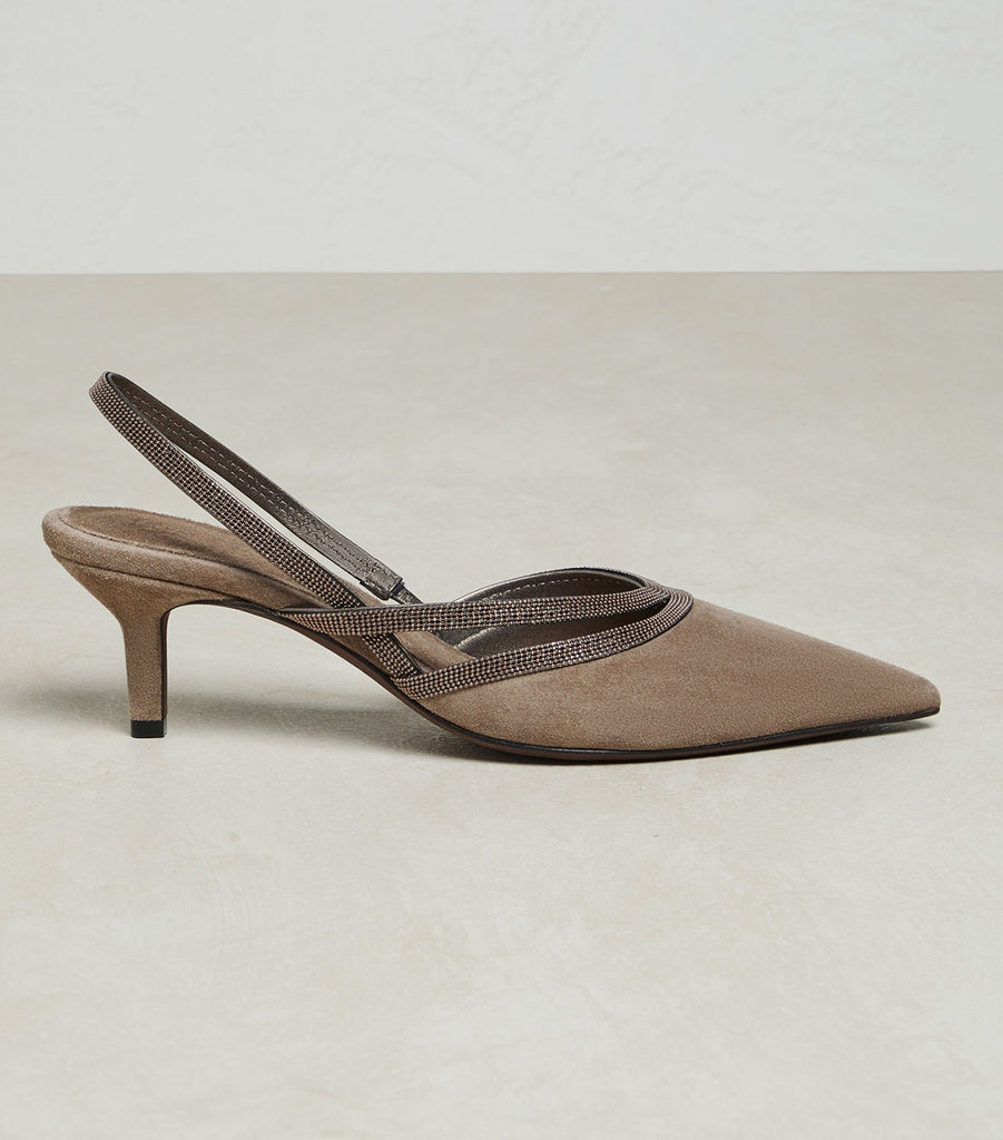 Suede Slingback Pumps