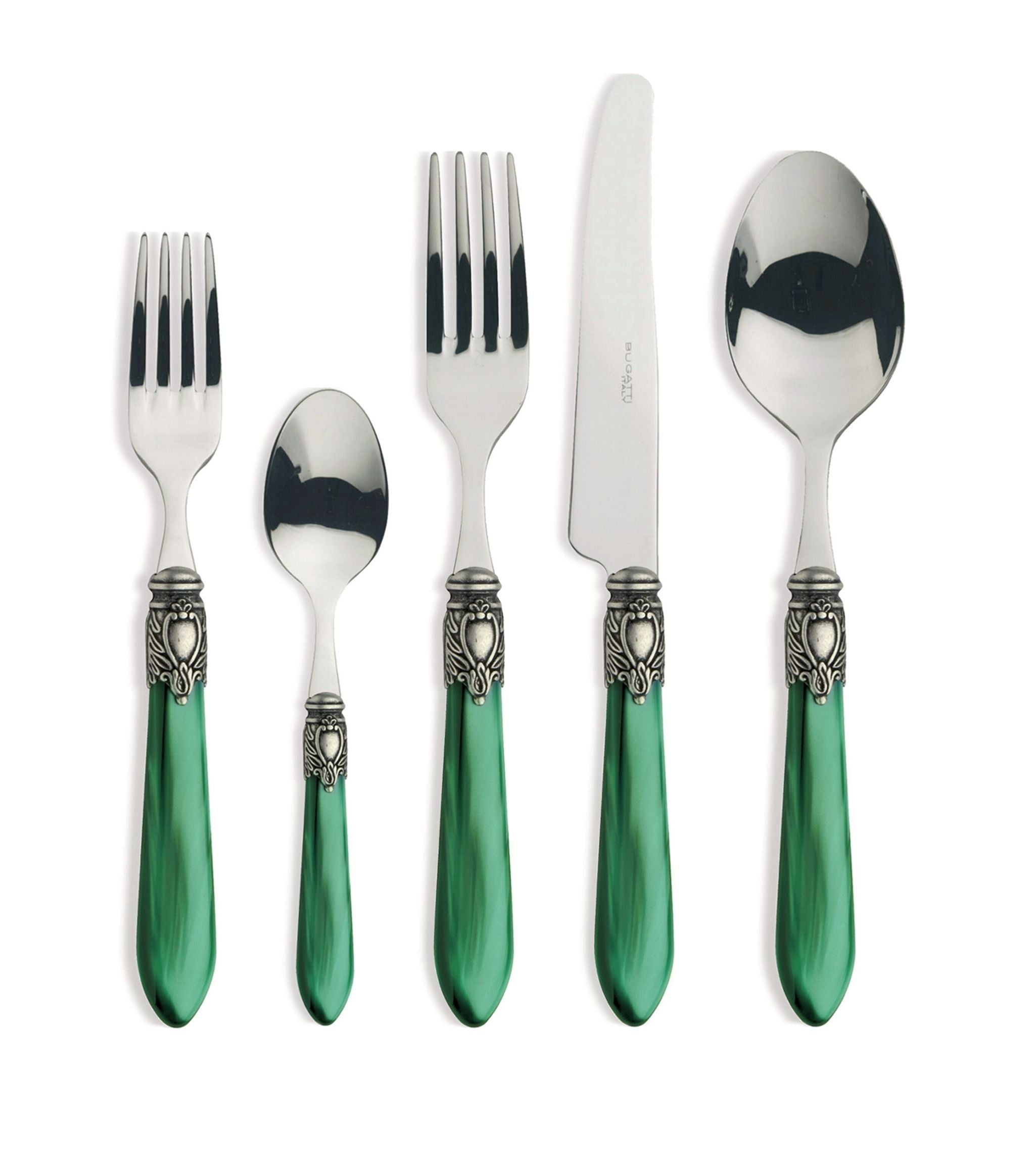 Oxford Green Stainless Steel 24-Piece Cutlery Set GOODS Harrods   