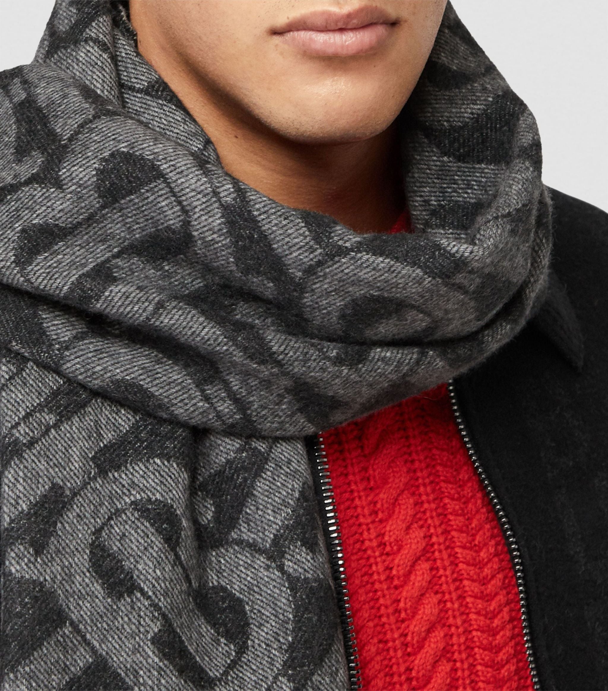 Cashmere Reversible Monogram Scarf GOODS Harrods   