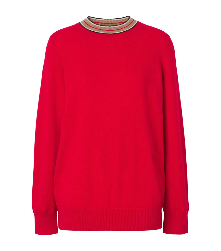 Cashmere Stripe-Trim Sweater