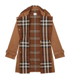 Cotton Gabardine Check-Panel Trench Coat GOODS Harrods   