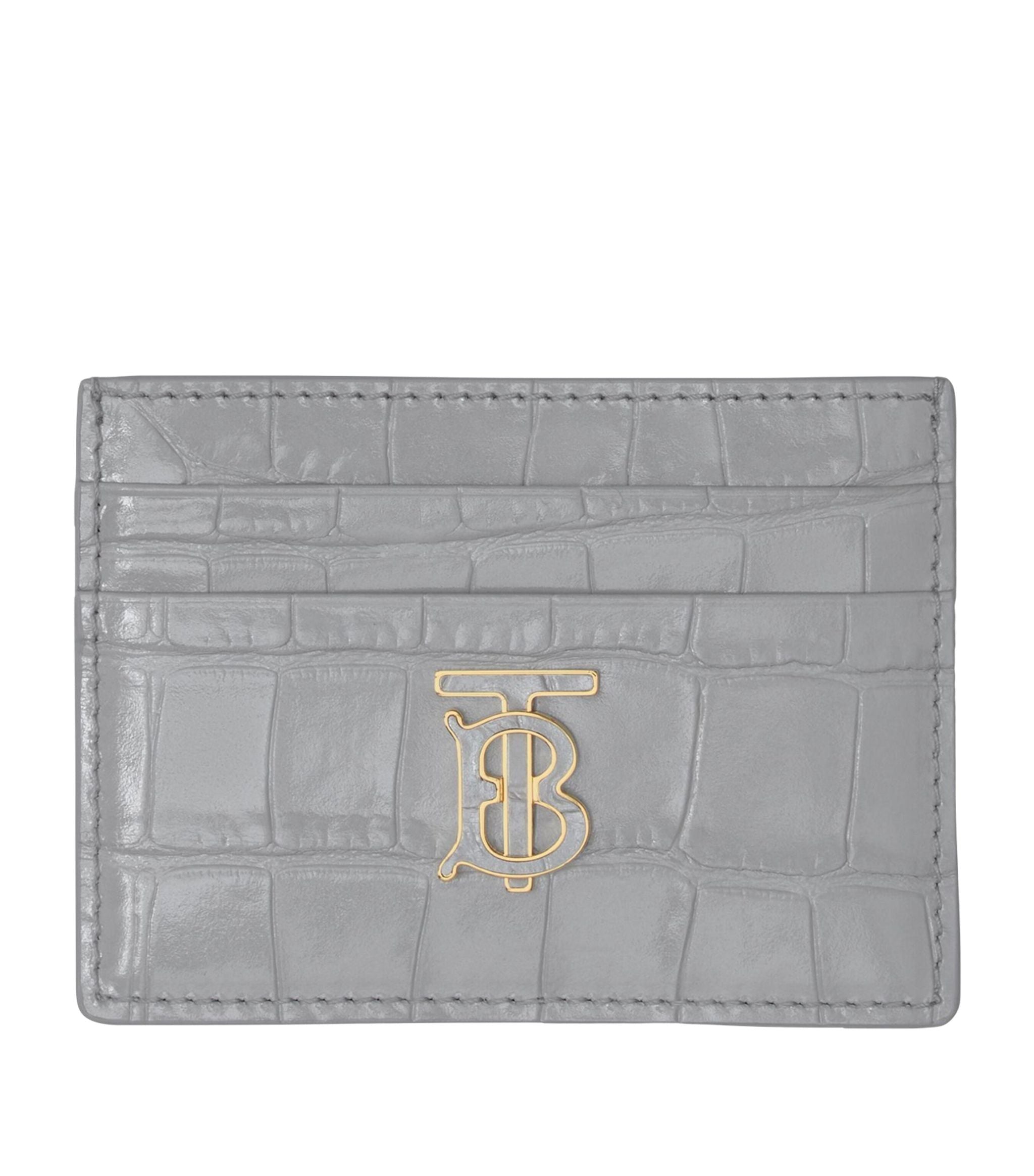 Embossed Leather TB Monogram Card Holder GOODS Harrods   