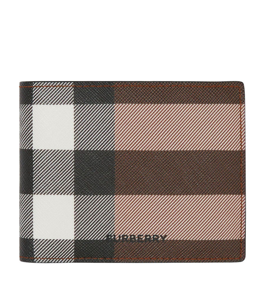 Leather Check Bifold Wallet