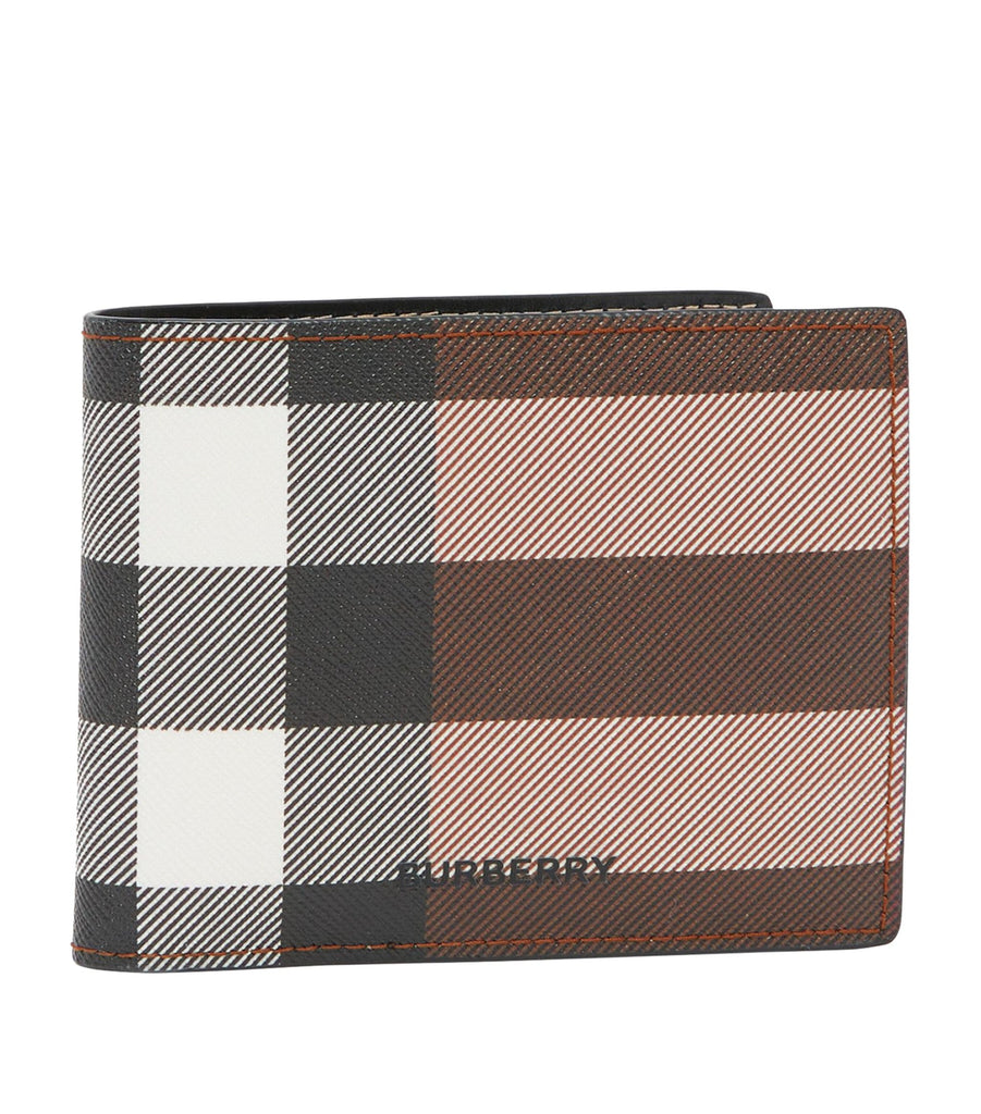 Leather Check Bifold Wallet