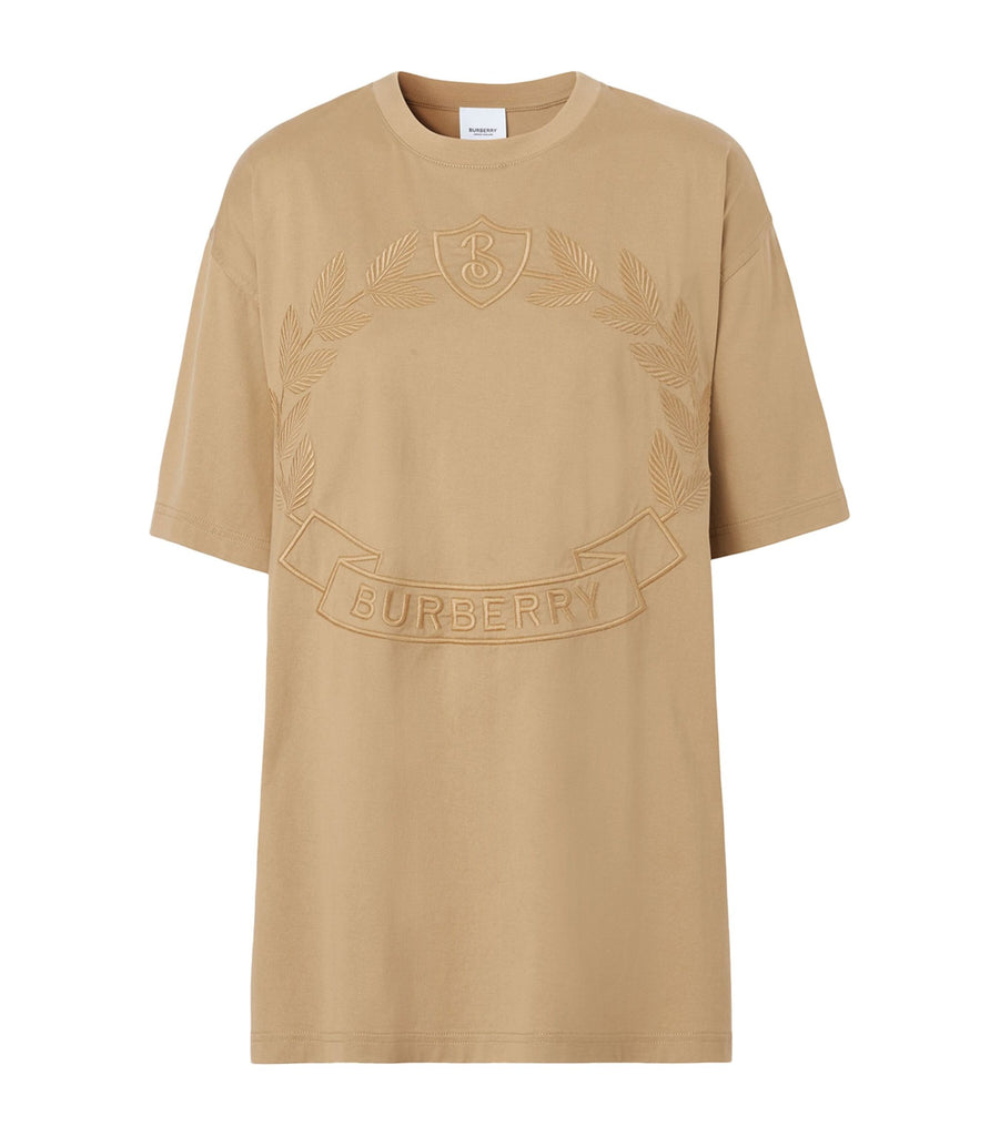 Oversized Embroidered Oak Leaf T-Shirt