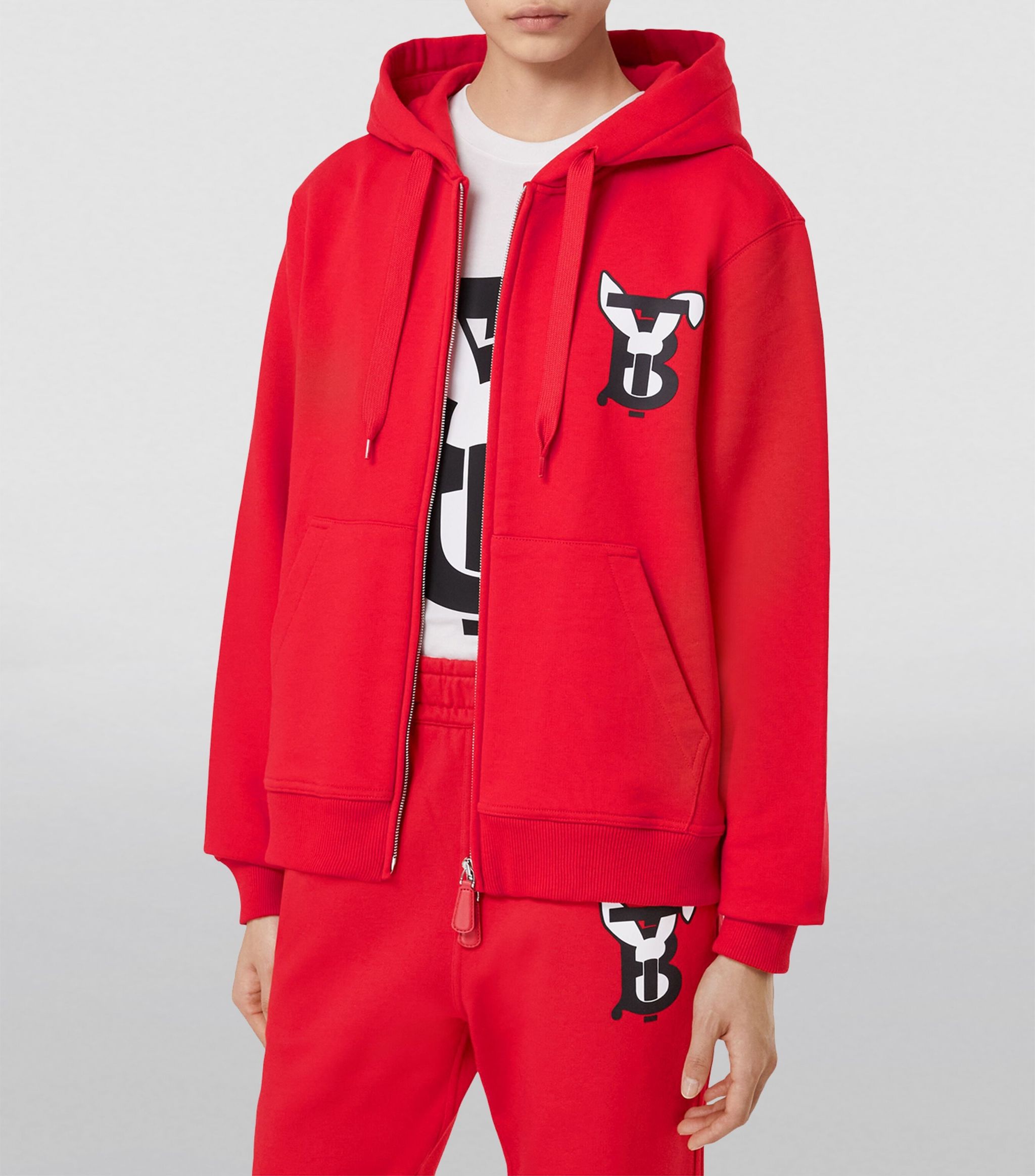 Rabbit Print Zip-Up Hoodie Miscellaneous Harrods   