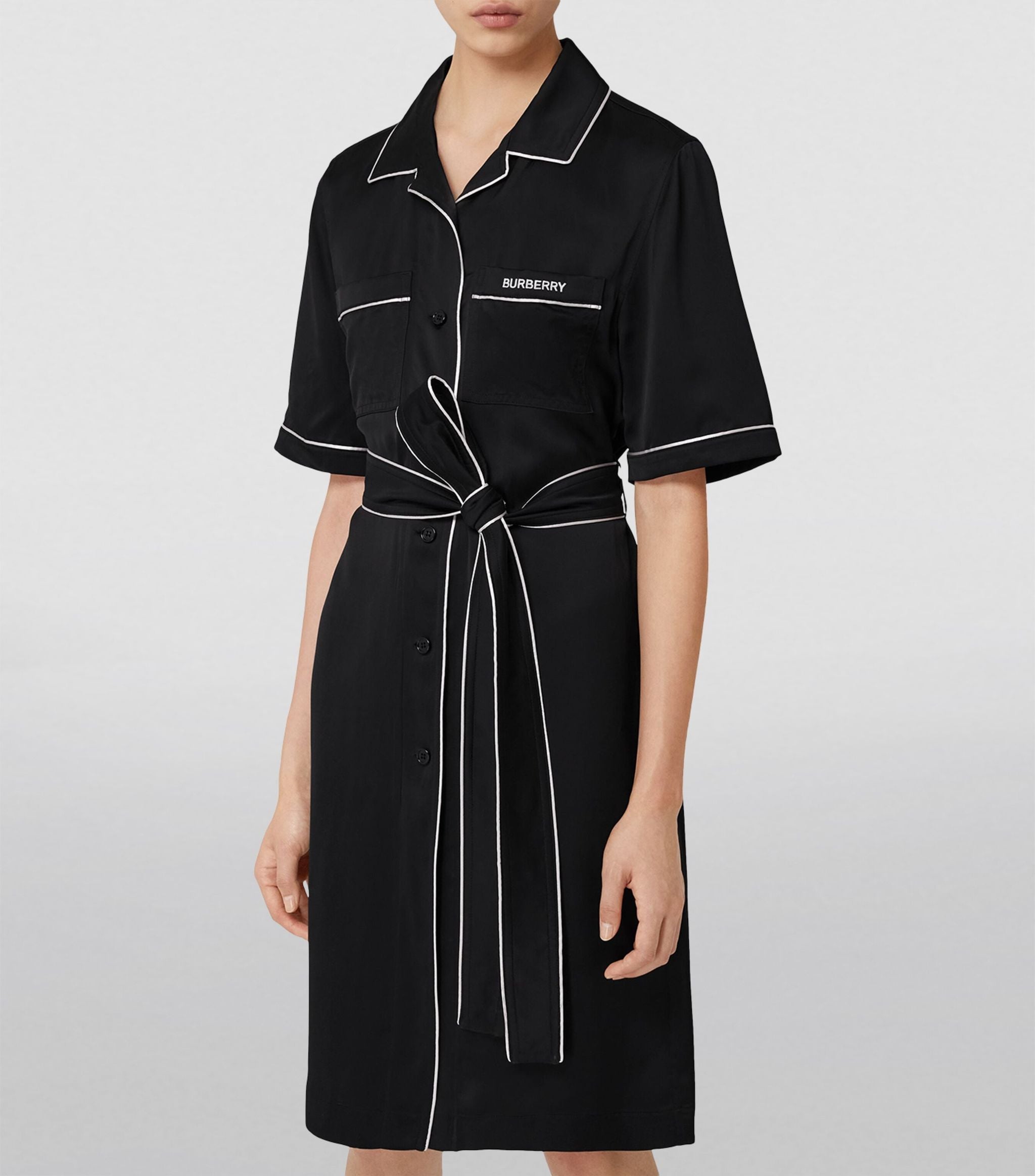 Silk Embroidered-Logo Midi Dress GOODS Harrods   