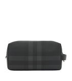 Small Leather and Canvas London Check Pouch GOODS Harrods   