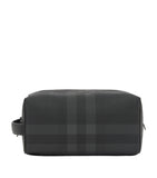 Small Leather and Canvas London Check Pouch GOODS Harrods   