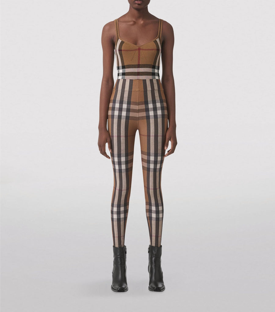 Stretch-Jersey Check Leggings