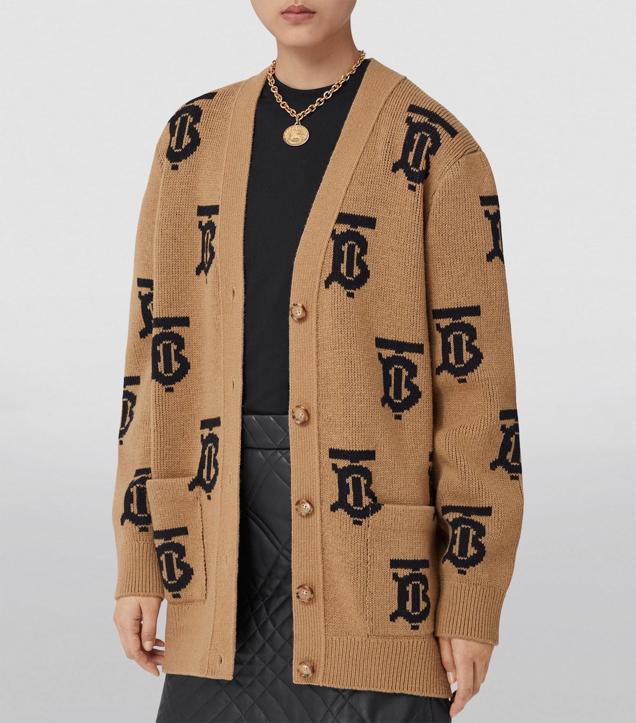 TB Monogram Jacquard Cardigan GOODS Harrods   