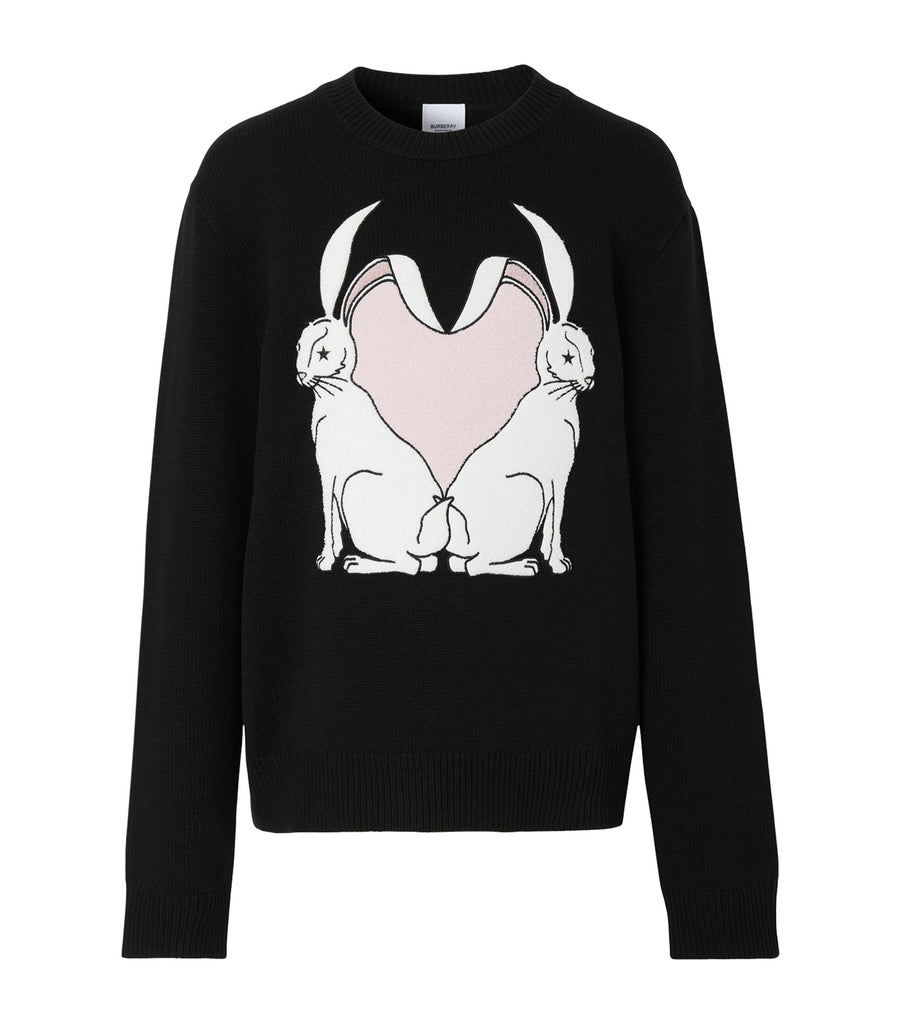 Wool Rabbit Appliqué Sweatshirt