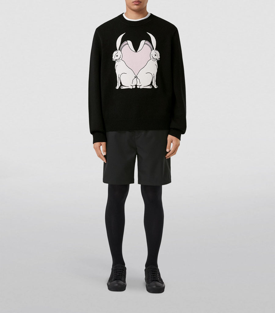 Wool Rabbit Appliqué Sweatshirt