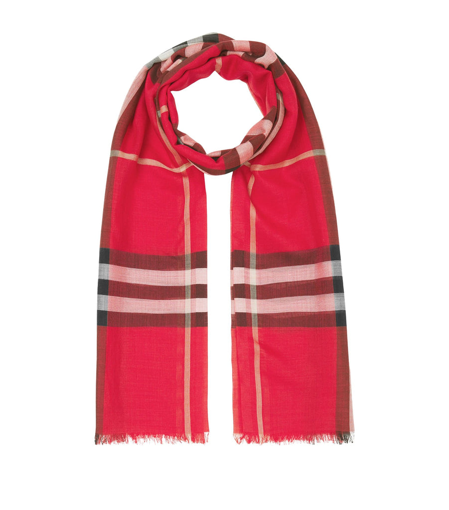 Wool-Silk Check Scarf