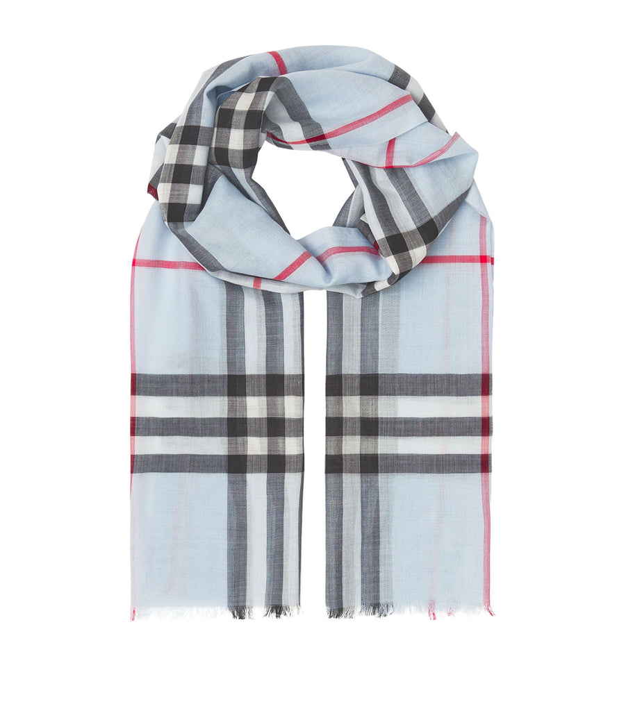 Wool-Silk Check Scarf