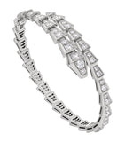 Medium White Gold and Diamond Serpenti Viper Bracelet GOODS Harrods   