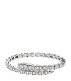 Medium White Gold and Diamond Serpenti Viper Bracelet GOODS Harrods   