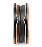 Rose Gold and Black Ceramic B.zero1 Two-Band Ring Miscellaneous Harrods   