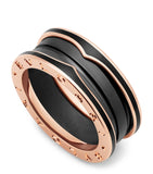 Rose Gold and Black Ceramic B.zero1 Two-Band Ring Miscellaneous Harrods   