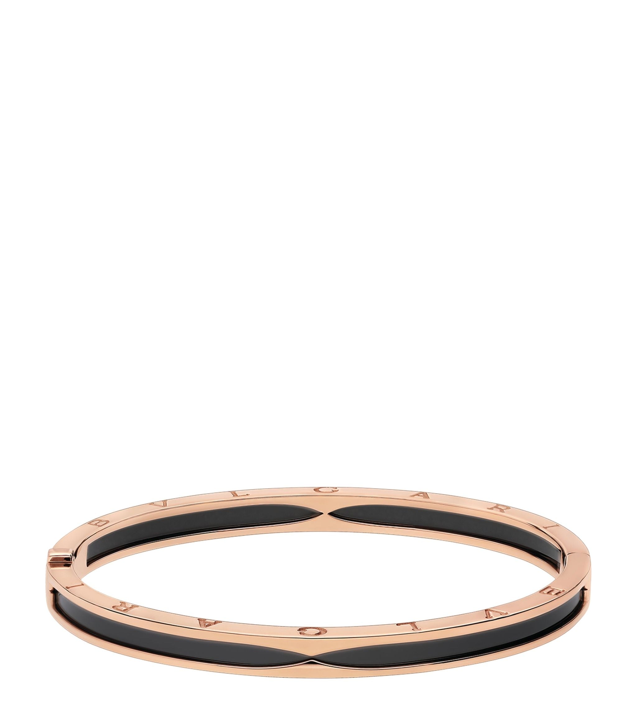 Rose Gold And Ceramic B.Zero1 Bangle GOODS Harrods   