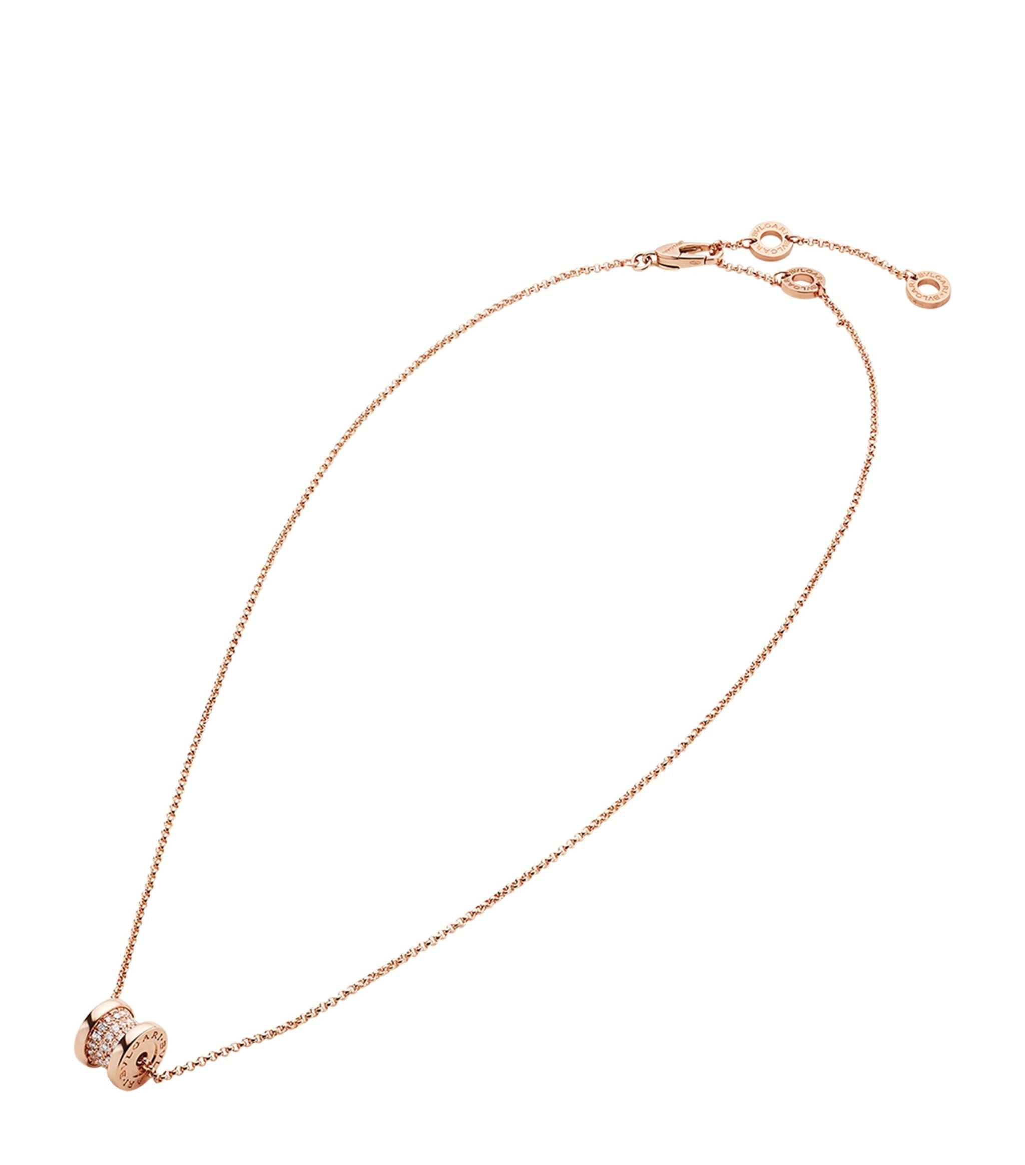 Rose Gold And Diamond B.zero1 Necklace GOODS Harrods   