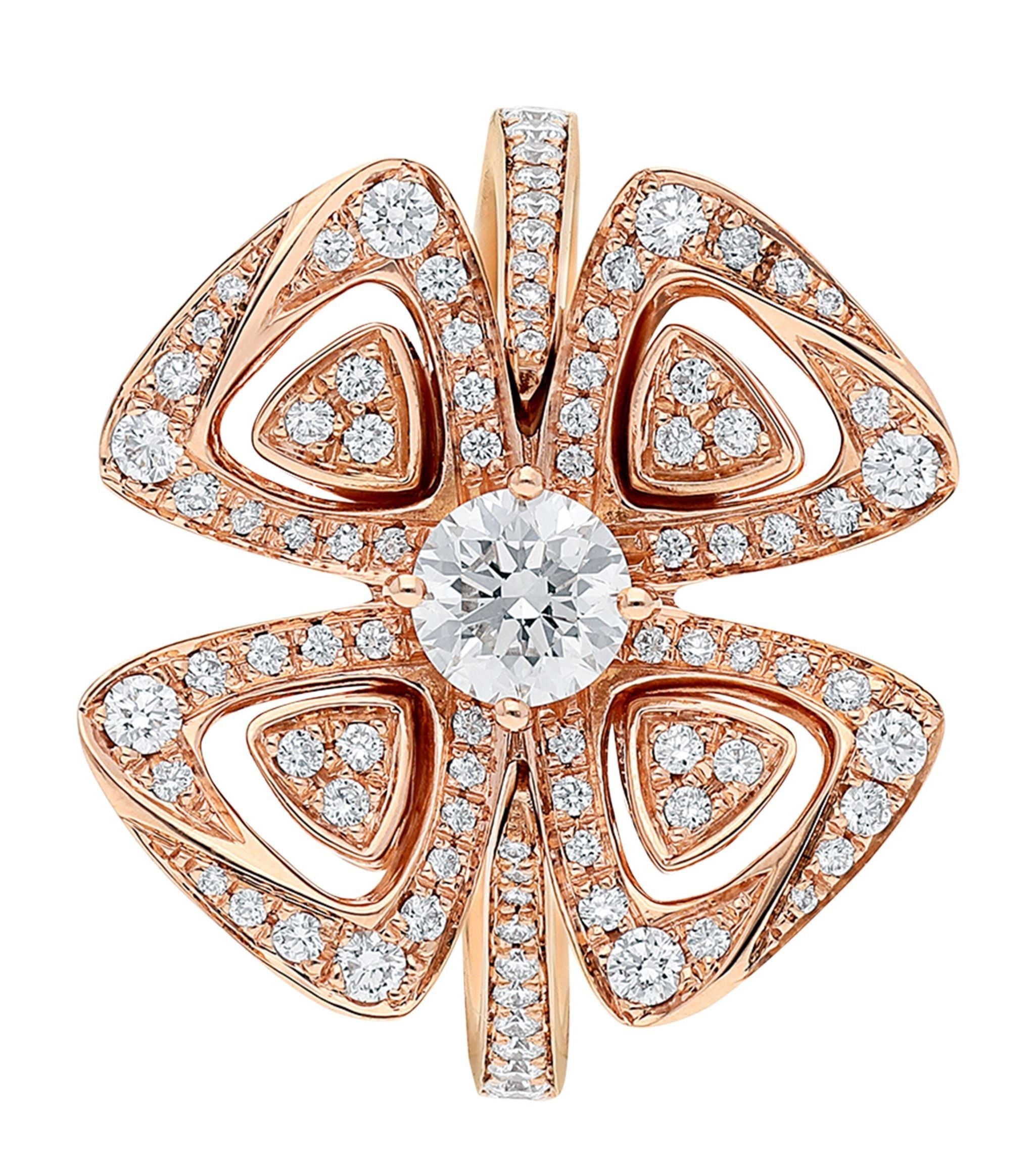 Rose Gold and Diamond Fiorever Ring GOODS Harrods   