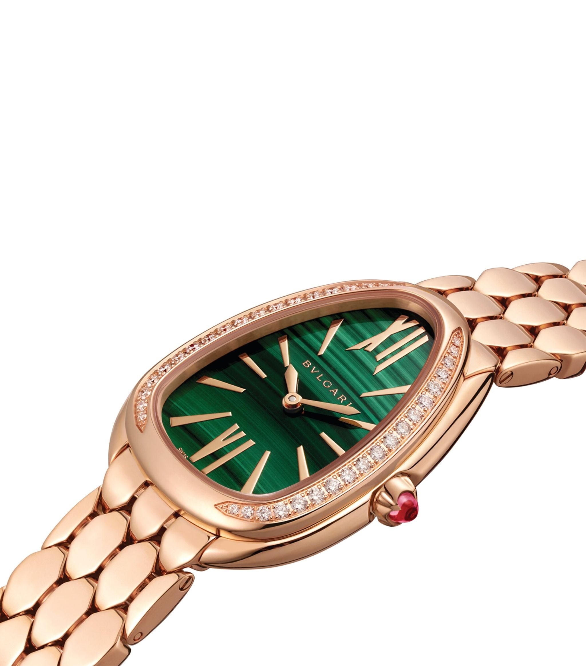 Rose Gold and Diamond Serpenti Seduttori Watch 33mm GOODS Harrods   