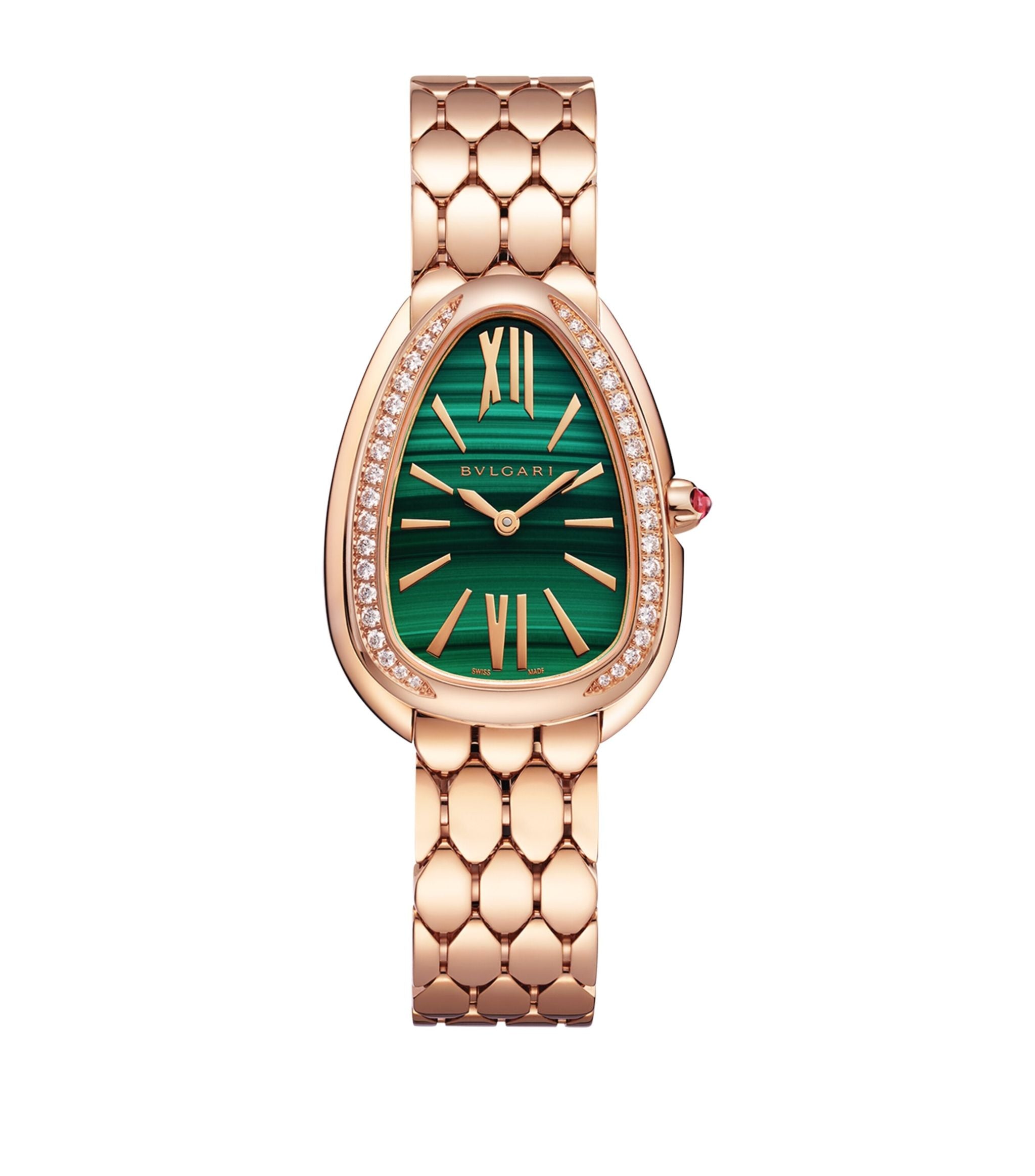 Rose Gold and Diamond Serpenti Seduttori Watch 33mm GOODS Harrods   