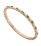 Rose Gold and Malachite Serpenti Viper Bangle GOODS Harrods   