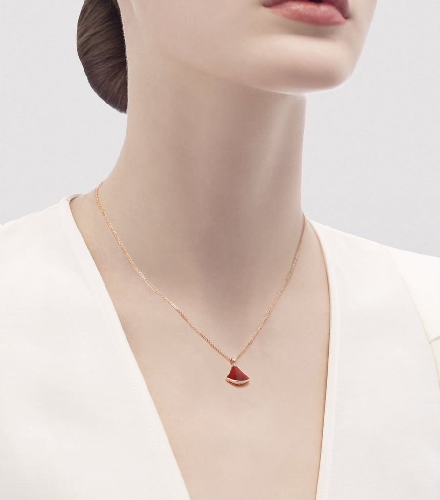 Rose Gold, Carnelian And Diamond Divas' Dream Necklace