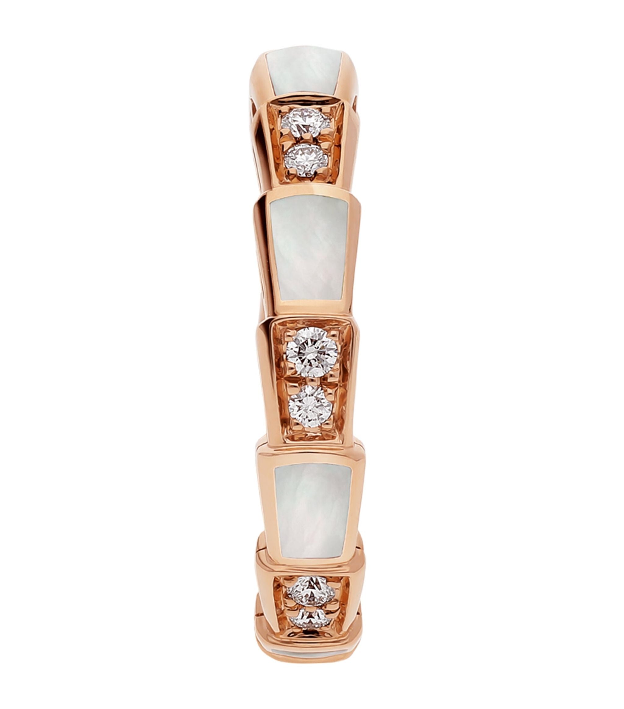 Rose Gold, Diamond and Mother-of-Pearl Serpenti Viper Ring Miscellaneous Harrods   