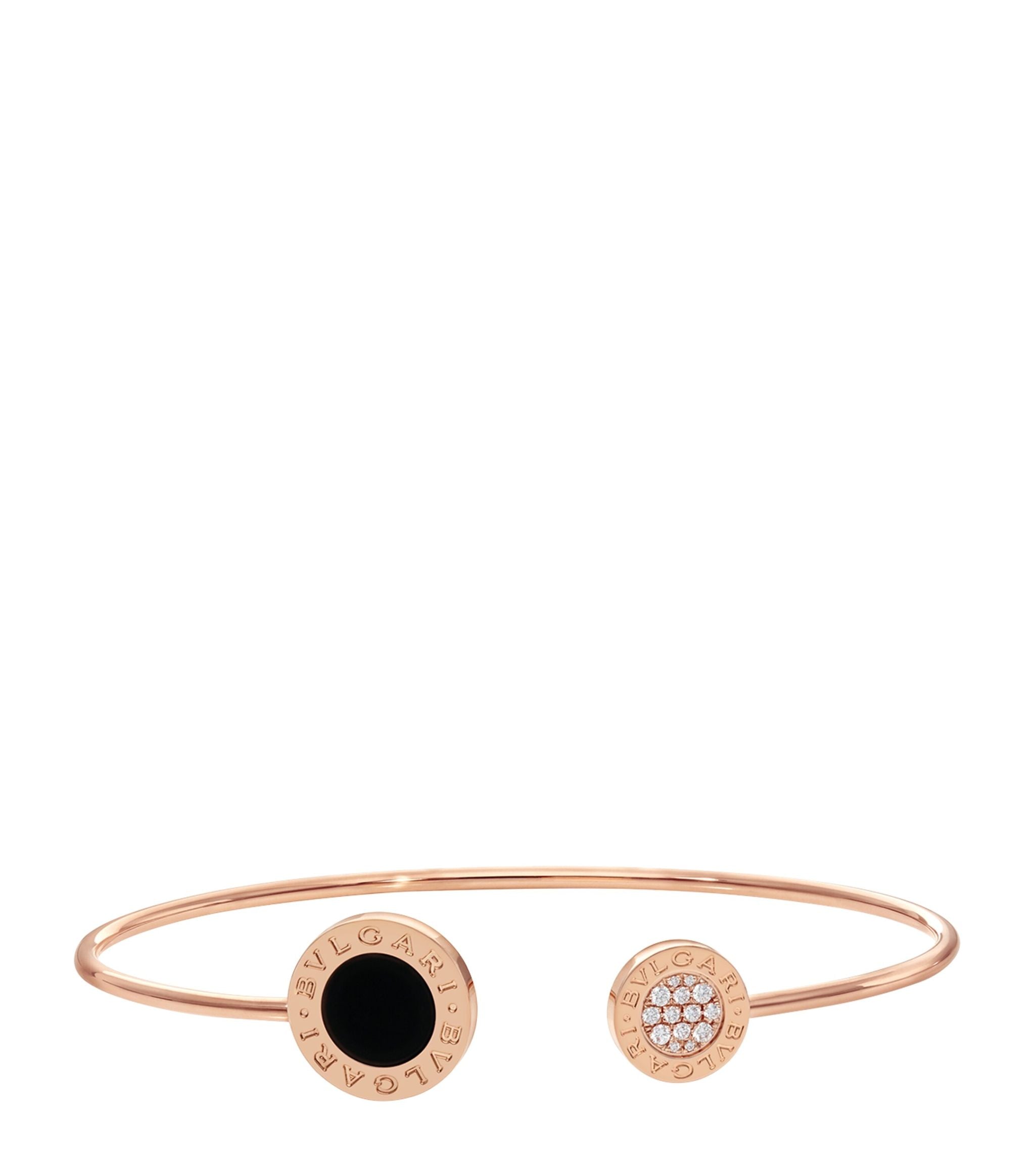 Rose Gold, Diamond and Onyx BVLGARI BVLGARI Flip Bracelet Miscellaneous Harrods   