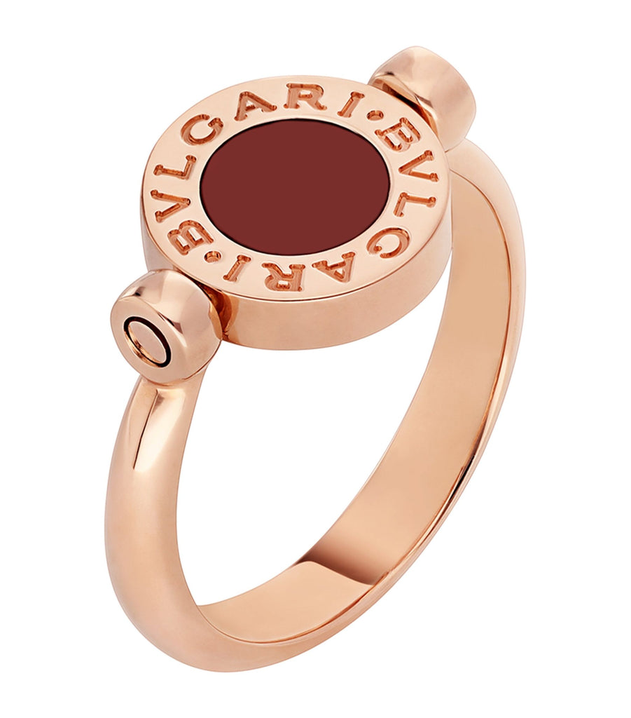 Rose Gold, Mother-of-Pearl and Carnelian BVLGARI BVLGARI Flip Ring