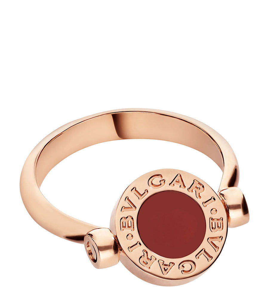 Rose Gold, Mother-of-Pearl and Carnelian BVLGARI BVLGARI Flip Ring